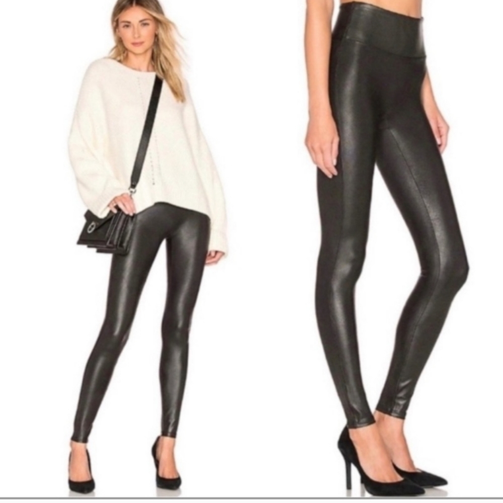 SPANX Faux Leather Black Leggings